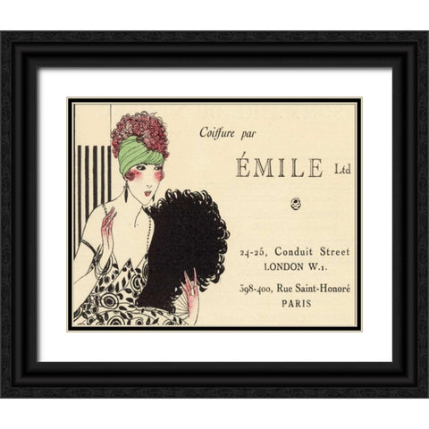 Paris Style I Black Ornate Wood Framed Art Print with Double Matting by Grenier, Henri