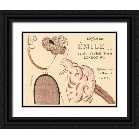 Paris Style II Black Ornate Wood Framed Art Print with Double Matting by Grenier, Henri