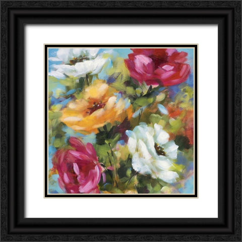 Lilys Garden II Black Ornate Wood Framed Art Print with Double Matting by King, Michael