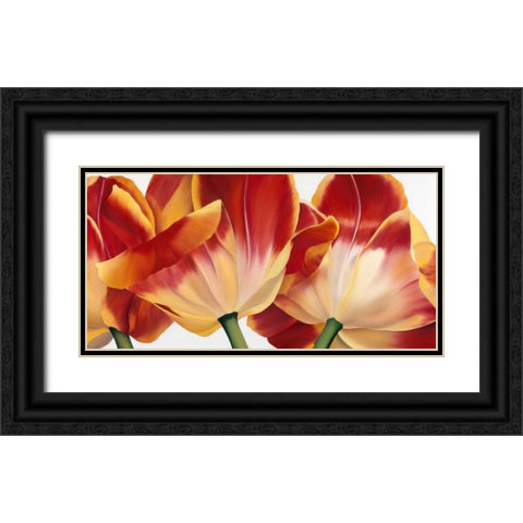 Fancy Flower III Black Ornate Wood Framed Art Print with Double Matting by Poelstra-Holzhaus, Yvonne