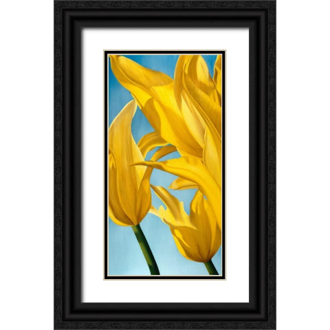 Dancing Yellow Black Ornate Wood Framed Art Print with Double Matting by Poelstra-Holzhaus, Yvonne