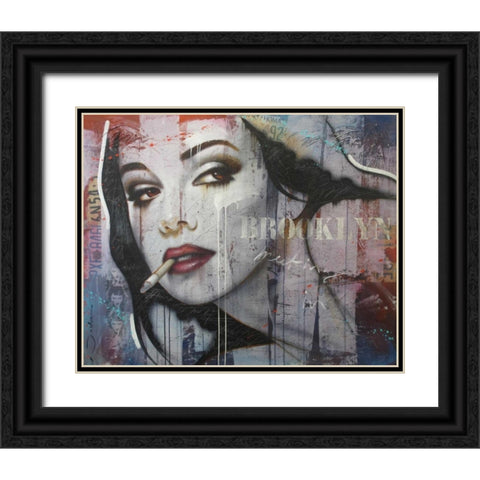 Meeting in Brooklyn Black Ornate Wood Framed Art Print with Double Matting by Jochem, Hans