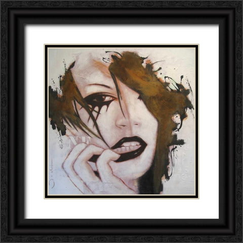 Think it over Black Ornate Wood Framed Art Print with Double Matting by Jochem, Hans