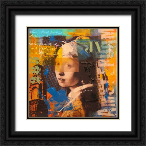 Girl Black Ornate Wood Framed Art Print with Double Matting by Baker, Micha