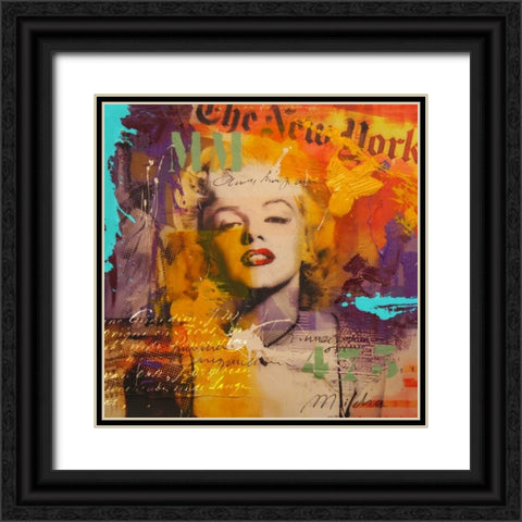 Marilyn III Black Ornate Wood Framed Art Print with Double Matting by Baker, Micha