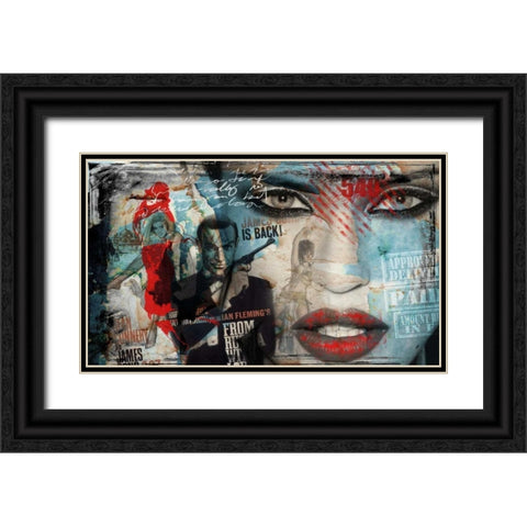 James 007 Black Ornate Wood Framed Art Print with Double Matting by Baker, Micha