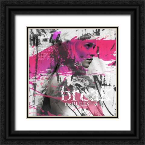 Break the rules Black Ornate Wood Framed Art Print with Double Matting by Baker, Micha