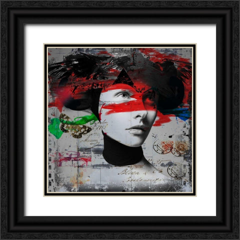 Graceful Black Ornate Wood Framed Art Print with Double Matting by Baker, Micha