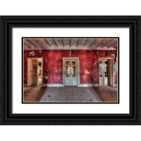 Hotel Rouge II Black Ornate Wood Framed Art Print with Double Matting by Sneeuw, Ivo