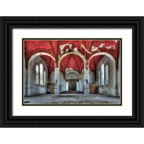 Bloemendaal Black Ornate Wood Framed Art Print with Double Matting by Sneeuw, Ivo