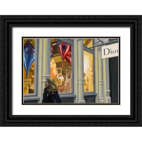 Shopping Black Ornate Wood Framed Art Print with Double Matting by Hofstra,HJ