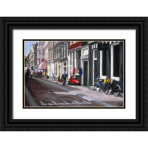 Street Black Ornate Wood Framed Art Print with Double Matting by Hofstra,HJ