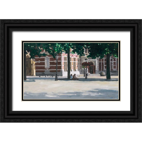 Under the tree Black Ornate Wood Framed Art Print with Double Matting by Hofstra,HJ