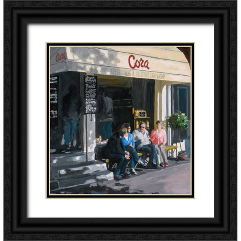 Cora Black Ornate Wood Framed Art Print with Double Matting by Hofstra,HJ