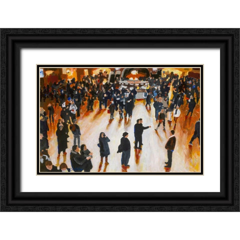 Central Station Black Ornate Wood Framed Art Print with Double Matting by Hofstra,HJ