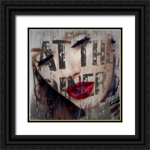 Regrets I Black Ornate Wood Framed Art Print with Double Matting by Baker, Micha