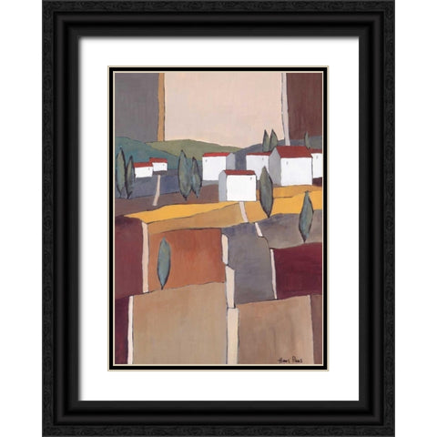 White houses I Black Ornate Wood Framed Art Print with Double Matting by Paus, Hans