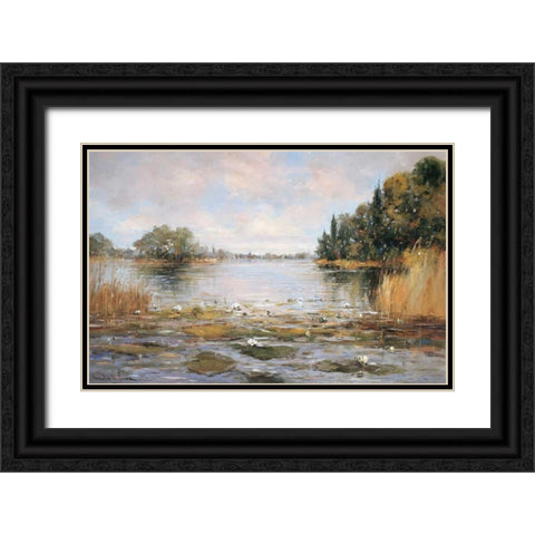 Aan de Waterkant III Black Ornate Wood Framed Art Print with Double Matting by De Haan, Rob