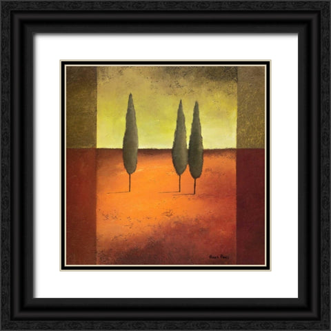 Trees IV Black Ornate Wood Framed Art Print with Double Matting by Paus, Hans