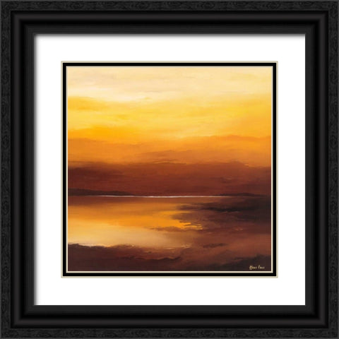 Evening sky II Black Ornate Wood Framed Art Print with Double Matting by Paus, Hans