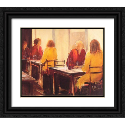 A good conversation II Black Ornate Wood Framed Art Print with Double Matting by Roseboom, Jettie
