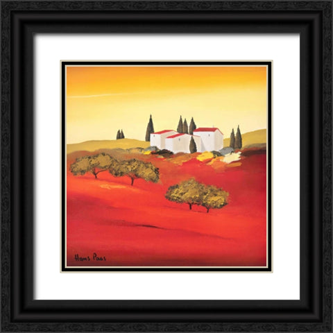 Tuscan red III Black Ornate Wood Framed Art Print with Double Matting by Paus, Hans