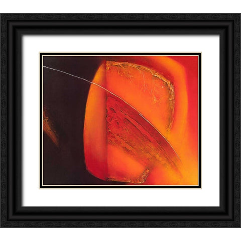 in motion III Black Ornate Wood Framed Art Print with Double Matting by Liesbet, Optendress