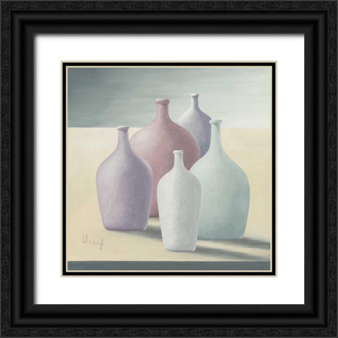 In a row I Black Ornate Wood Framed Art Print with Double Matting by Heigl, Franz