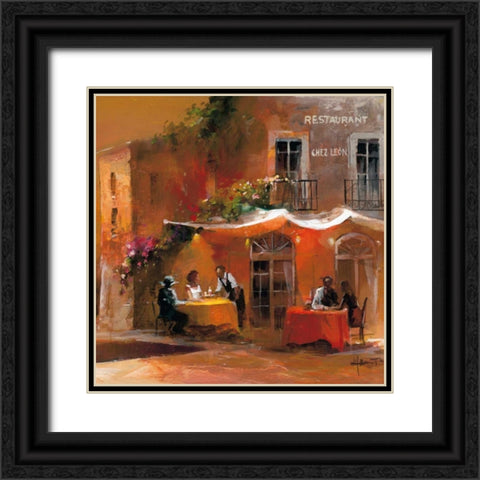 Dinner for two IV Black Ornate Wood Framed Art Print with Double Matting by Haenraets, Willem