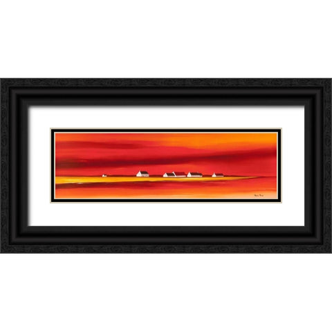 Sundown II Black Ornate Wood Framed Art Print with Double Matting by Paus, Hans