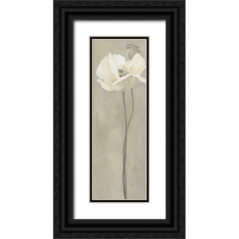Poppy in white V Black Ornate Wood Framed Art Print with Double Matting by Roseboom, Jettie