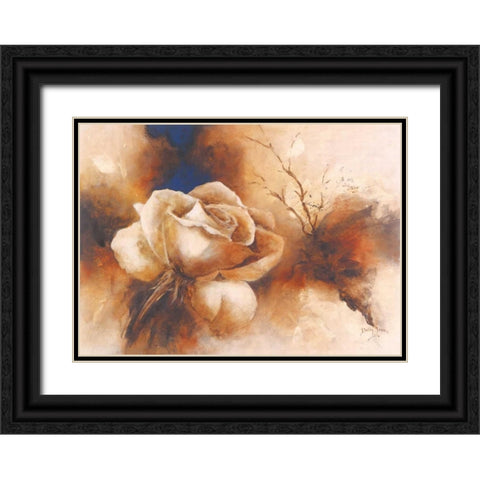 Rose I Black Ornate Wood Framed Art Print with Double Matting by Jansma, Betty