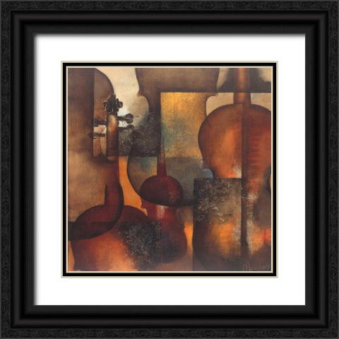 Ode to Music II Black Ornate Wood Framed Art Print with Double Matting by Oudkerk, Marie-Louise