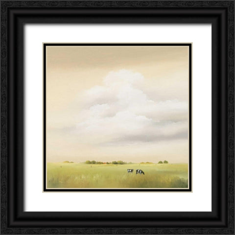 Cows I Black Ornate Wood Framed Art Print with Double Matting by Paus, Hans