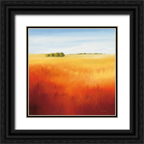 Red field II Black Ornate Wood Framed Art Print with Double Matting by Paus, Hans