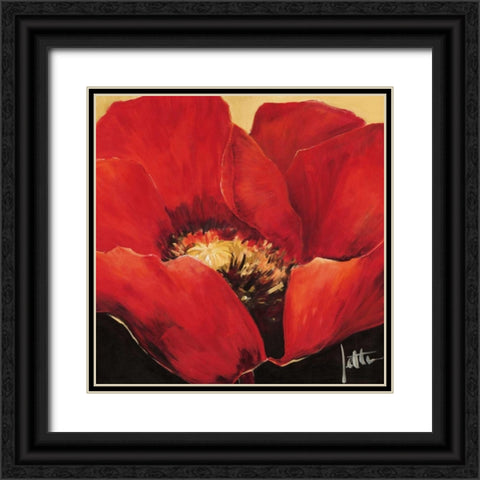 Red beauty II Black Ornate Wood Framed Art Print with Double Matting by Roseboom, Jettie