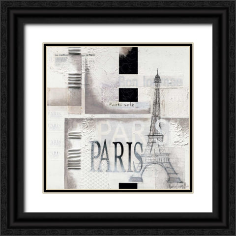 Paris Black Ornate Wood Framed Art Print with Double Matting by Oudkerk, Marie-Louise