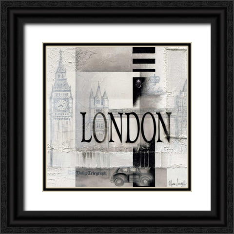 London Black Ornate Wood Framed Art Print with Double Matting by Oudkerk, Marie-Louise