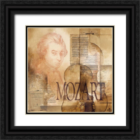 A tribute to Mozart Black Ornate Wood Framed Art Print with Double Matting by Oudkerk, Marie-Louise