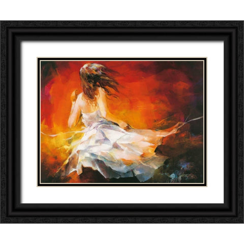 Young Girl II Black Ornate Wood Framed Art Print with Double Matting by Haenraets, Willem