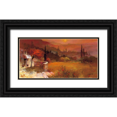Romantic Tuscany I Black Ornate Wood Framed Art Print with Double Matting by Haenraets, Willem