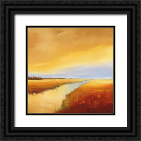 Down the River II Black Ornate Wood Framed Art Print with Double Matting by Paus, Hans