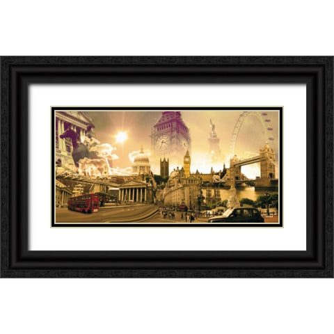 London Highlights Black Ornate Wood Framed Art Print with Double Matting by Nyss
