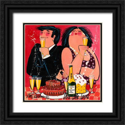 Live Life Love Black Ornate Wood Framed Art Print with Double Matting by van Leersum, El