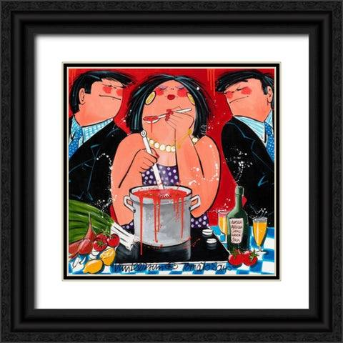 Tomatosoup Black Ornate Wood Framed Art Print with Double Matting by van Leersum, El