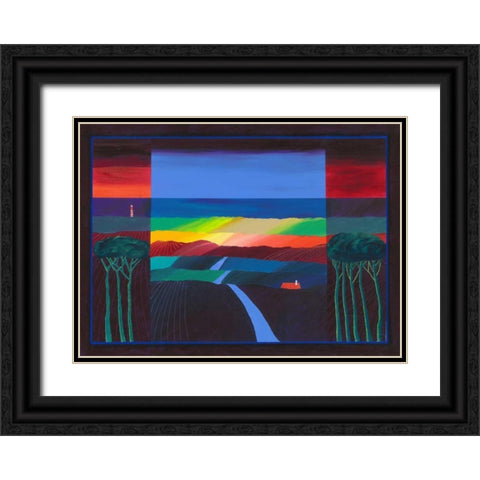 Lighthouse I Black Ornate Wood Framed Art Print with Double Matting by van Oostmalle, Cees