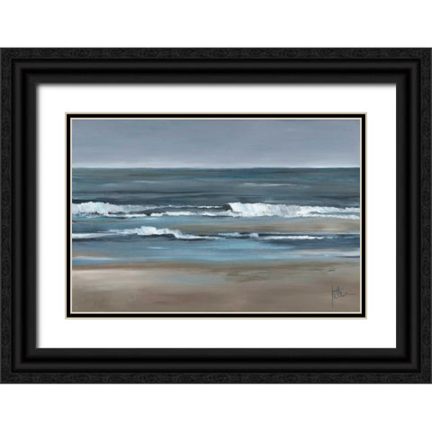 Waves I Black Ornate Wood Framed Art Print with Double Matting by Roseboom, Jettie