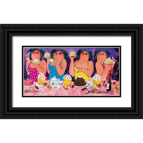 Sweet Dreams Black Ornate Wood Framed Art Print with Double Matting by van Leersum, El