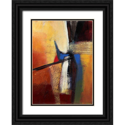 Blue intervention Black Ornate Wood Framed Art Print with Double Matting by Danckaert, Bea
