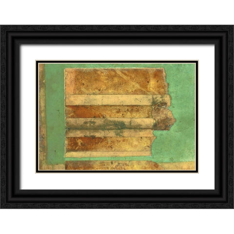 Flussteppich I Black Ornate Wood Framed Art Print with Double Matting by Heinrich, Christian